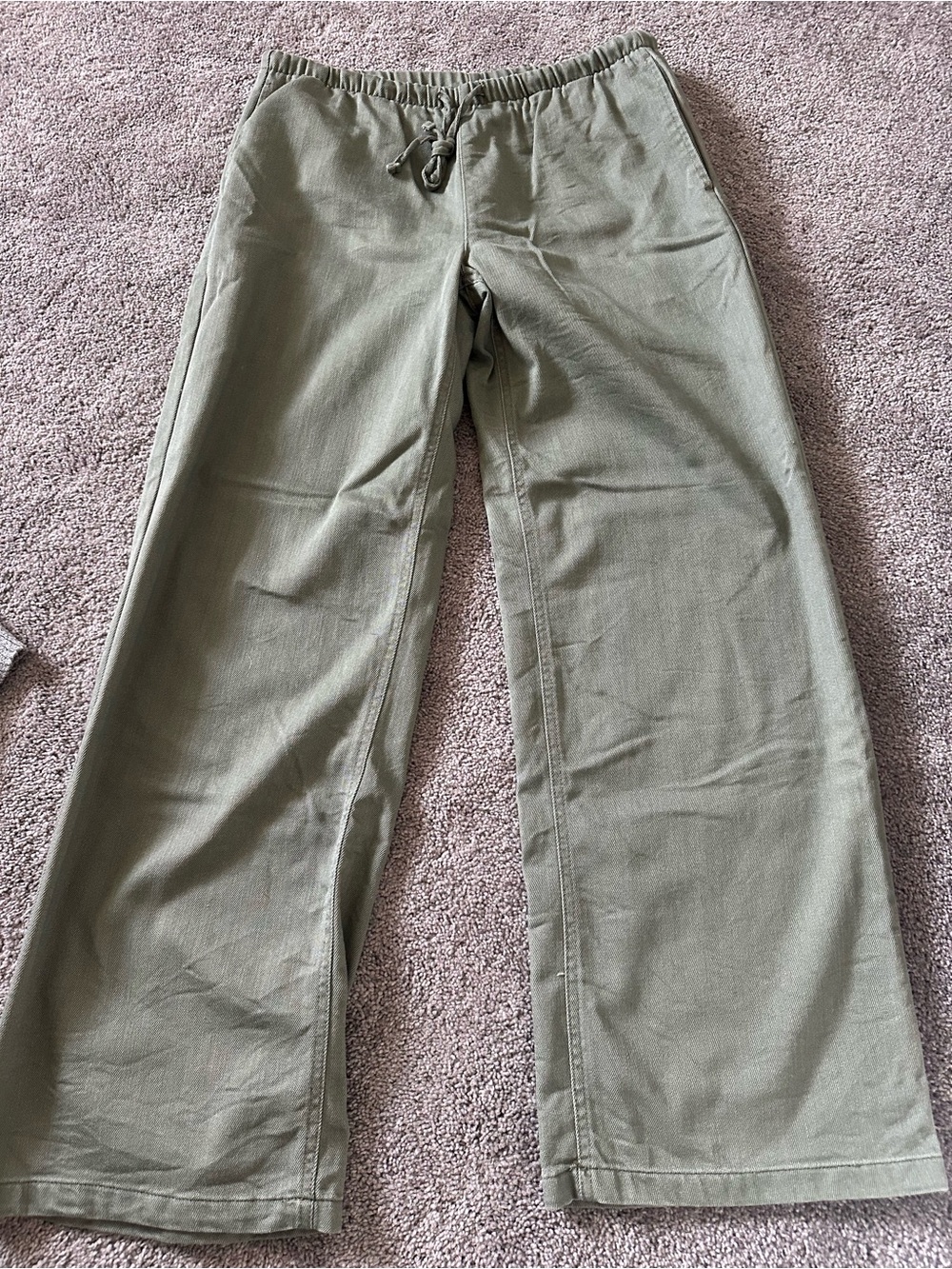 Vanilla Star Olive Green Drawstring Wide-Leg Sweatpants